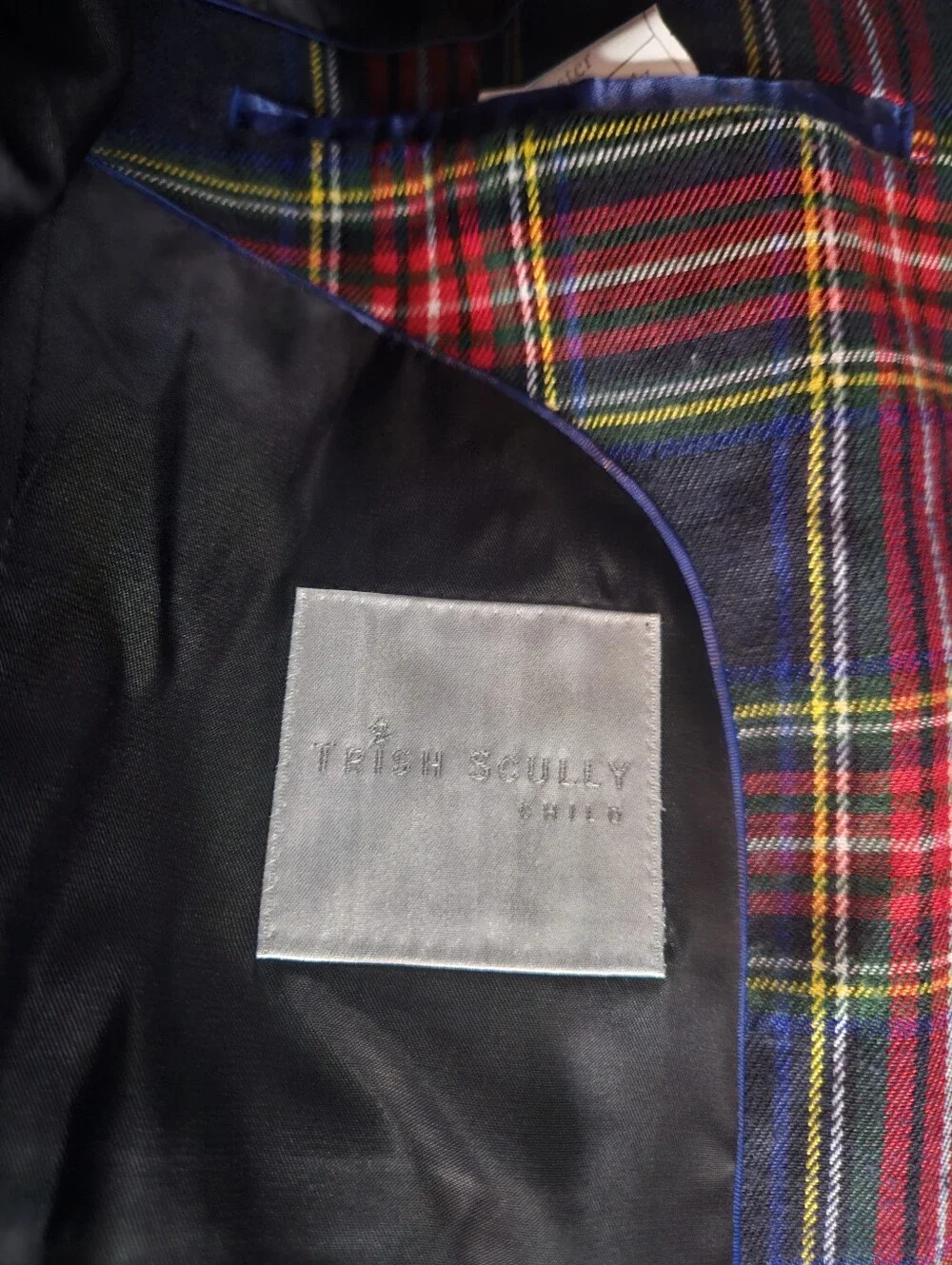 Trish Scully Child Red Tartan Plaid Stewart Suit Jacket Size 14